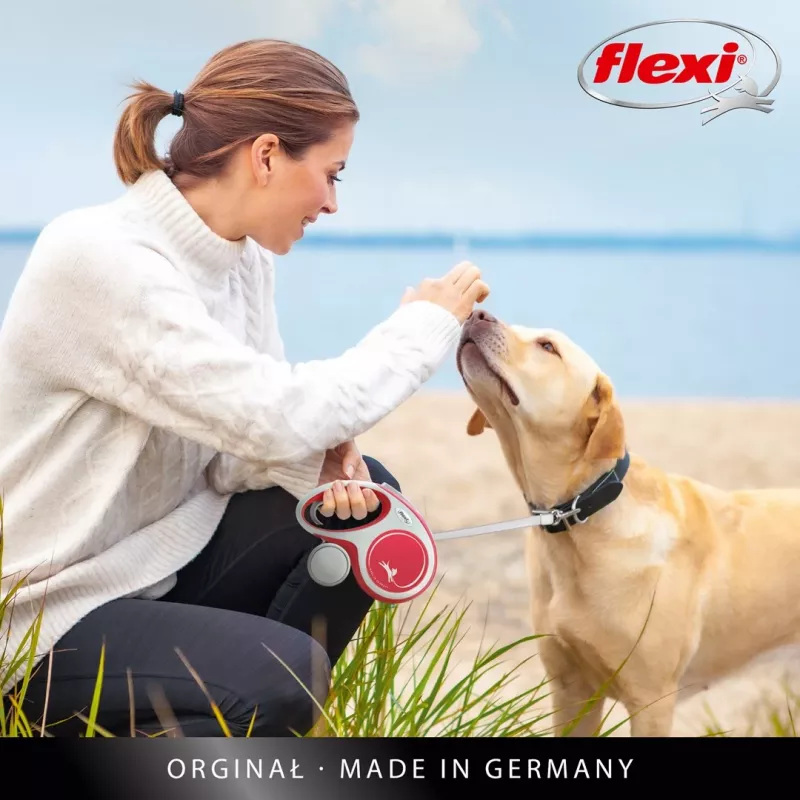 Trella retrátil Flexi New COMFORT 8 m preta, cinzenta para cão