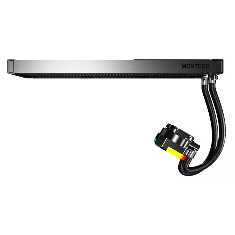 Refrigeração líquida AIO Montech Hyper Flow ARGB 360 mm preto – radiador de 360 mm, ARGB, dissipador de CPU fechado
