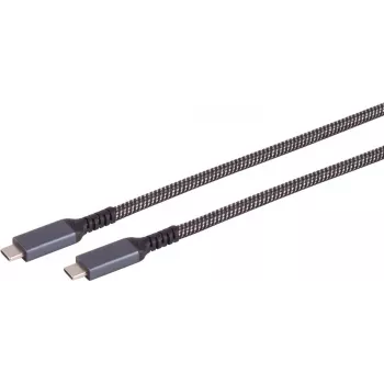 Cabo USB S/CONN 14-75007 USB 3.2 Gen 2 2 m USB C preto branco