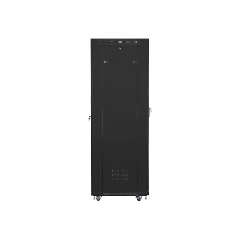 Lanberg FF01-6842-23BL armário rack de chão de 19" 42U 600x800x2127,5 mm, porta de rede, LCD, 4 ventoinhas, flat pack, 800 kg, IP20, fechadura, rodas, preto