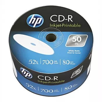 VERBATIM CD-R 52x 700MB virgens imprimíveis – pack de 50