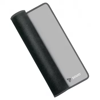 Tapete de rato gaming SAVIO Turbo Dynamic S — cinzento, 250×250 mm, 2 mm de espessura, bordas costuradas, base de borracha antiderrapante