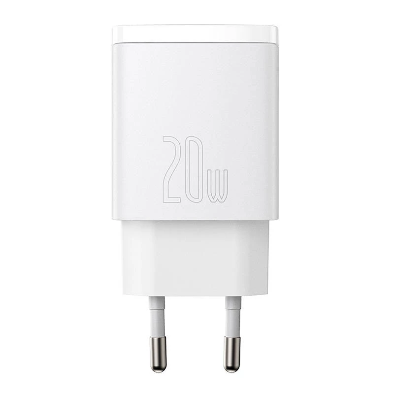 Carregador de parede Baseus Compact 1x USB-A + 1x USB-C 3A, adaptador de viagem compacto