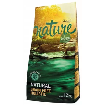 Comida seca para cães Nature Grain Free Holistic Salmon — receita de salmão, sem cereais, 12 kg