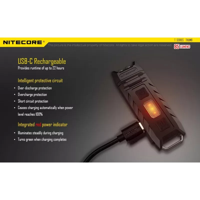 Lanterna série T 85 LUMENS/THUMB Nitecore