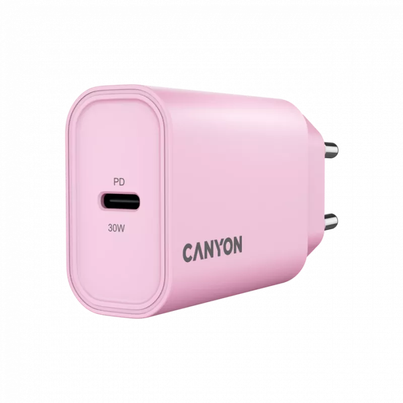 Carregador CANYON OnCharge 30CL Max Power 30W 1xPD EU rosa