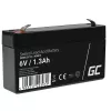 Bateria UPS Green Cell AGM13, chumbo-ácido selada VRLA 6 V 1,3 Ah, 290 g, preto