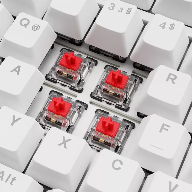 Teclado Sharkoon SGK25 75% QWERTZ USB com fios RGB LED branco