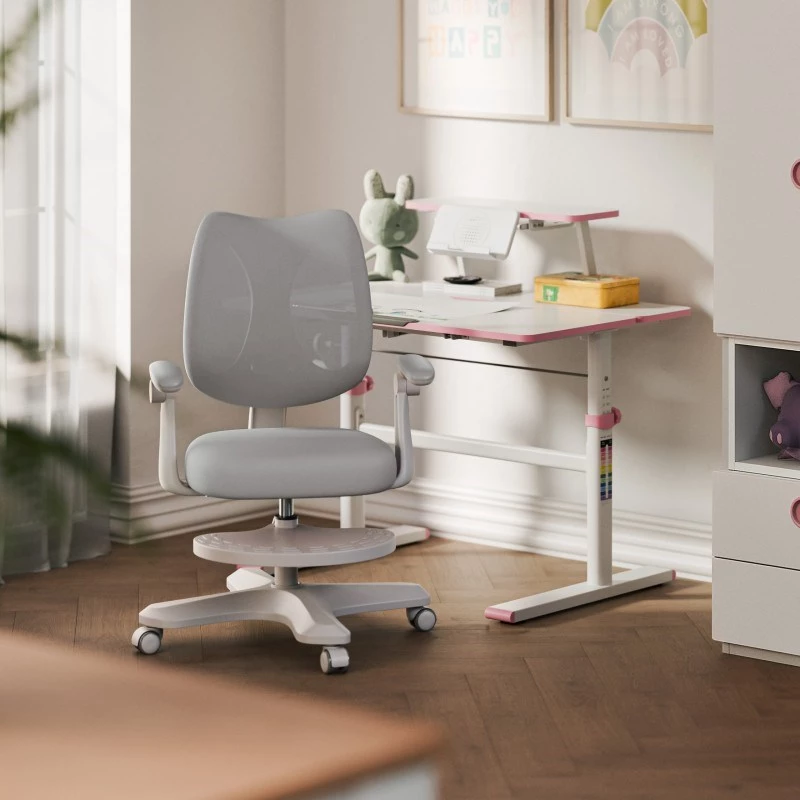 Cadeira de escritório giratória mark adler Junior 4.6 cinzento — cadeira de trabalho ergonómica compacta