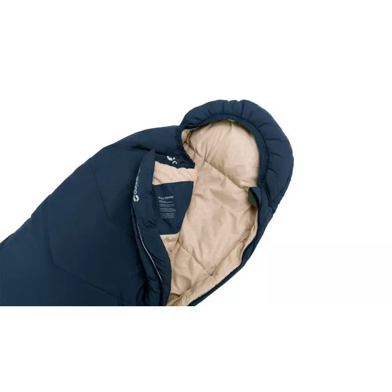 Saco de dormir Outwell criança forma de múmia poliéster azul — 1700 mm de comprimento, 630 mm de largura, para utilizadores até 150 cm