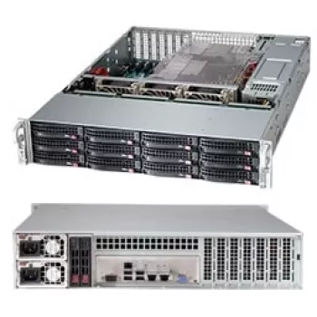 Caixa de servidor Supermicro CSE-826BAC12-R1K23LPB Rack Preto 1200 W