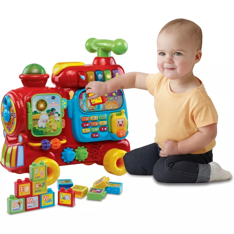 VTech Baby 80-181904 comboio ABC, brinquedo de montar, 4 rodas, 12-36 meses