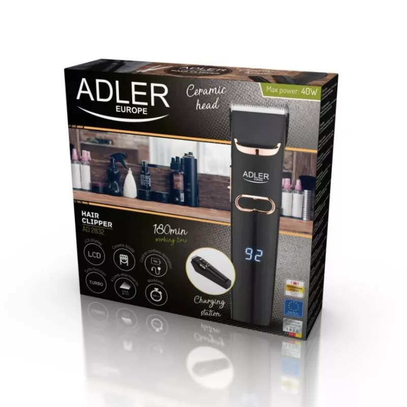 Máquina de cortar cabelo sem fios Adler AD 2832, preto