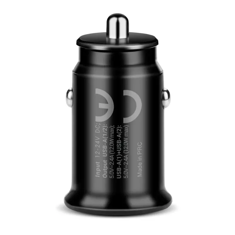 Carregador de automóvel everActive CC-25 — 2 portas USB, 12W de potência total, corrente de veículo 12V–24V