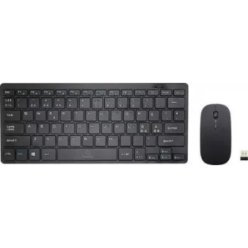 Conjunto de teclado e rato sem fios Renkforce RF-KMC-410 alemão, QWERTZ preto (RF-4509132)
