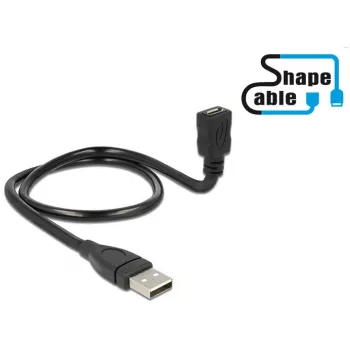 Cabo USB DeLOCK 0,5 m USB2.0-A/USB2.0 Micro-B