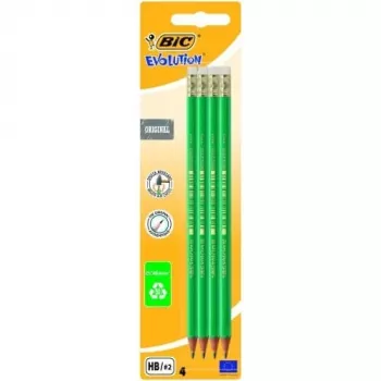 Lápis BIC EVOLUTION Original com borracha, HB, conjunto de 4 unid. 049012