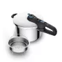Panela de pressão Tefal SECURE TRENDY 6L com cesto de vapor em aço inoxidável, adequada para indução