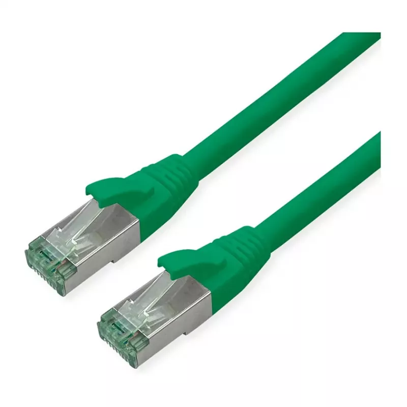 Cabo de rede RM Cat.6A S/FTP (PiMF) ROLINE, verde, 0,3 m