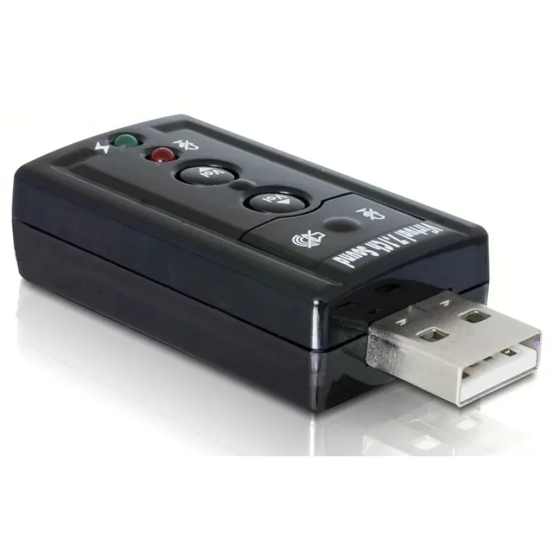 Adaptador de som USB DeLOCK 7.1 - placa de som - estéreo - USB (61645)