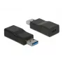 Adaptador de cabo DeLOCK 65696 USB 3.1 Gen 2 Type-A para Type-C Preto
