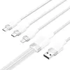 Cabo USB 2.0 A para 3-em-1 3A Vention CTPWG 1,5 m branco