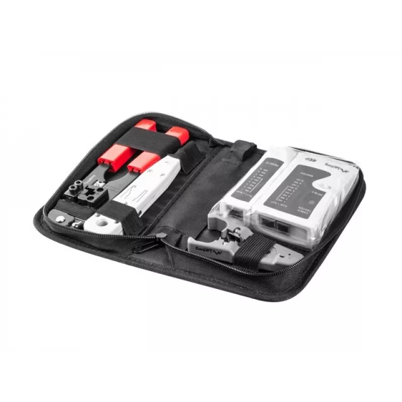 Conjunto de ferramentas de rede LANBERG testador descarnador alicate de cravar NT-0301 – suporte para fichas RJ-12