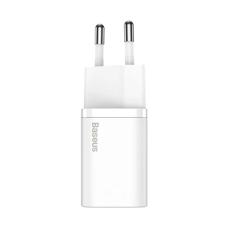 Carregador rápido de parede Baseus Super Si para smartphone branco CA para interior