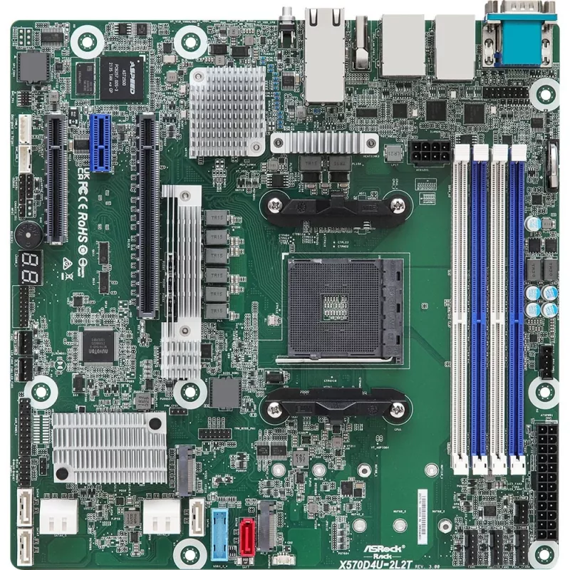 Placa-mãe ASRock X570D4U-2L2T/BCM AMD X570 Socket AM4 micro ATX