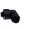 Racor de rosca 16/10mm 90° rotativo G1/4, preto, ligação para tubos flexíveis (PVC, silicone, neoprene)
