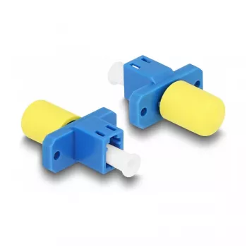 DeLOCK acoplador híbrido para fibras óticas, LC simplex fêmea para ST simplex fêmea, azul