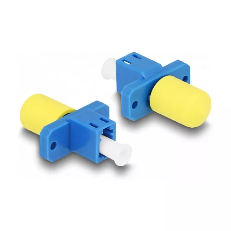 DeLOCK acoplador híbrido para fibras óticas, LC simplex fêmea para ST simplex fêmea, azul