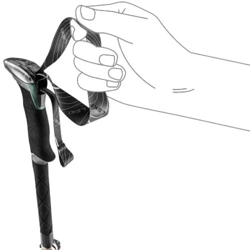 Bastões de trekking Leki TR Makalu FX ajustáveis 110–130 cm, verde