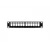 Lanberg PPKS-9112-B Painel de patch vazio 12 portas 1U 10 polegadas com organizador Keystone, preto