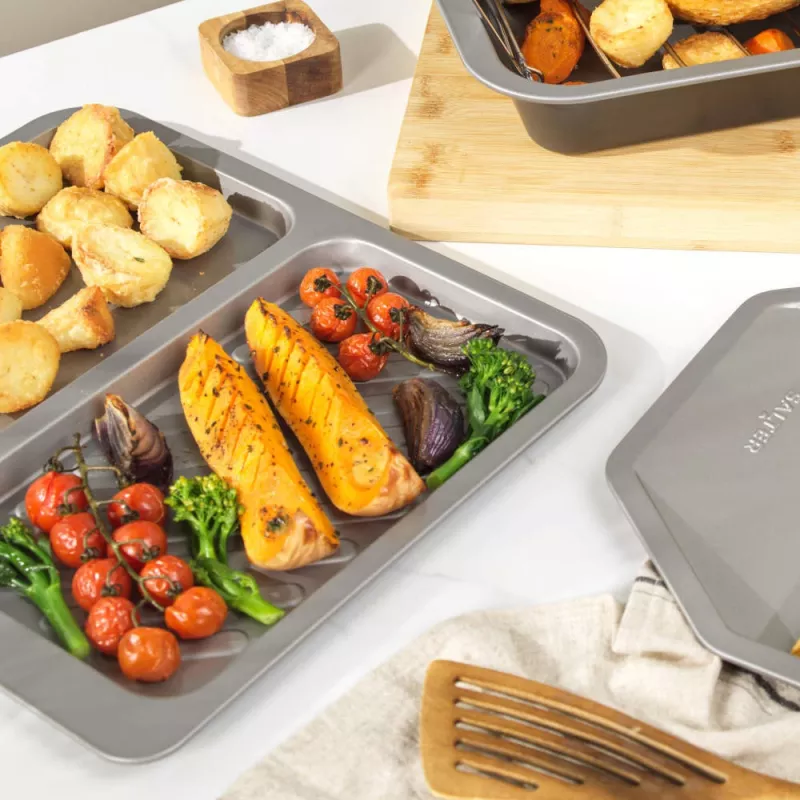 Tabuleiro de forno Salter BW13673 design dividido antiaderente