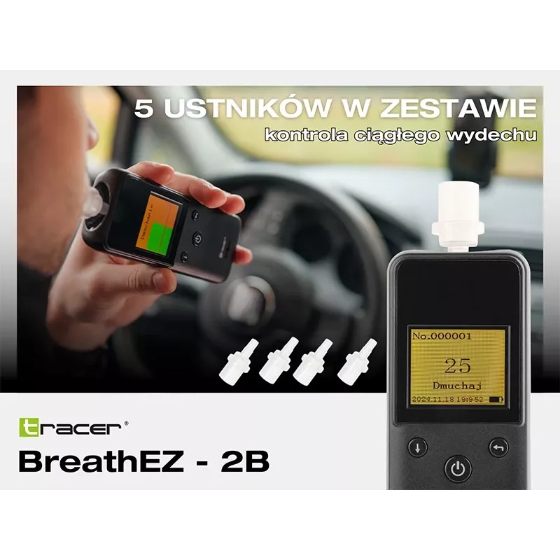 Tracer BreathEZ-2B Alcoolímetro de semicondutor, preto