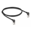 Cabo de rede DeLOCK RJ45 Cat.6A S/FTP fino 90° para cima 1m preto