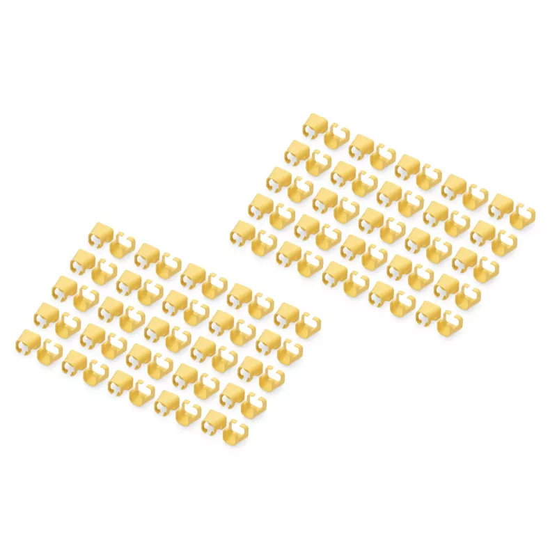 DIGITUS - Clipes de cabo com codificação de cores - para cabo de patch - amarelo (embalagem de 100) (A-CC-Y)