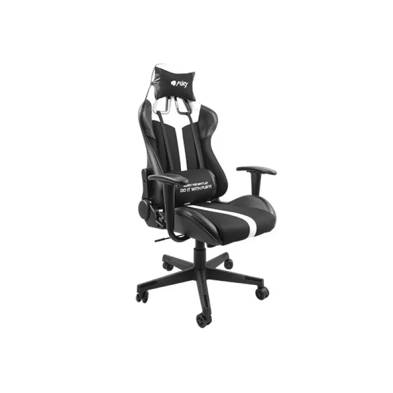Cadeira de gaming universal FURY Avenger XL com assento acolchoado preto e branco