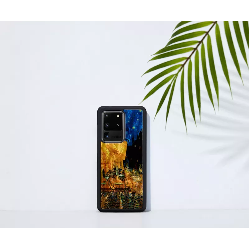 Capa para telefone iKins para Samsung Galaxy S20 Ultra — preto, modelo 'Cafe Terrace'