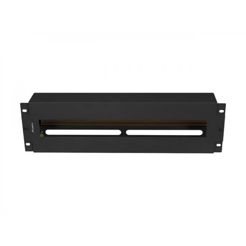 Lanberg AK-VDP103-B painel de distribuição de tensão de 19 polegadas 3U com calha DIN TS-35, preto