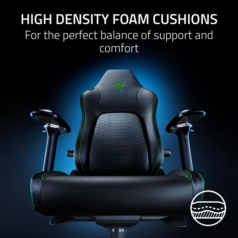 Cadeira gaming Razer Iskur V2 assento acolchoado preto