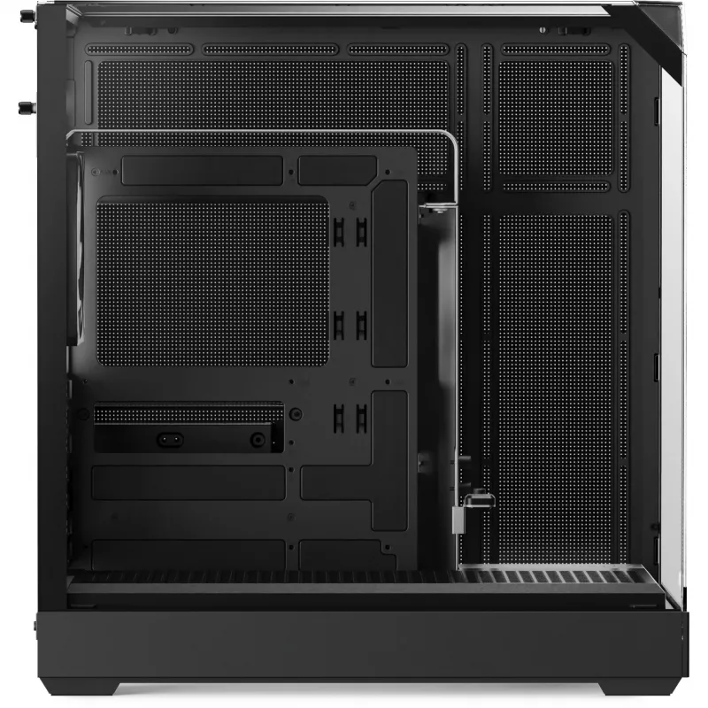 Caixa de torre APNX V2 com três painéis de vidro temperado, preto