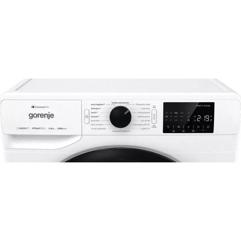 Máquina de lavar roupa independente Gorenje WPNEI84SASWIFI/PL 8 kg 1400 rpm Wi-Fi branco, motor inverter