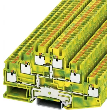 Borne de condutor de proteção de três níveis push-in Phoenix Contact PT-PE PT 2,5-3PE verde-amarelo conteúdo: 1 unid. (3210525)