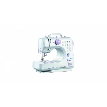 Máquina de costura semiautomática Łucznik Mini — elétrica, 3 pontos, casa de botão em 4 passos, braço livre