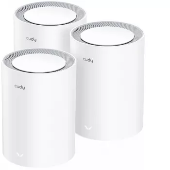 Cudy M3000 pack de 3 sistema Wi-Fi Mesh dual band (2,4 GHz / 5 GHz) Wi-Fi 6 (802.11ax) cinzento, branco 1 interno