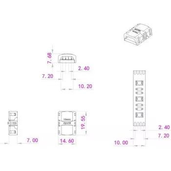Conector de tira LED 4 polos EUROLITE 50530069 para tira LED RGB de 10 mm