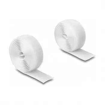 Fita de velcro heavy-duty DeLOCK 1 m x 20 mm branca