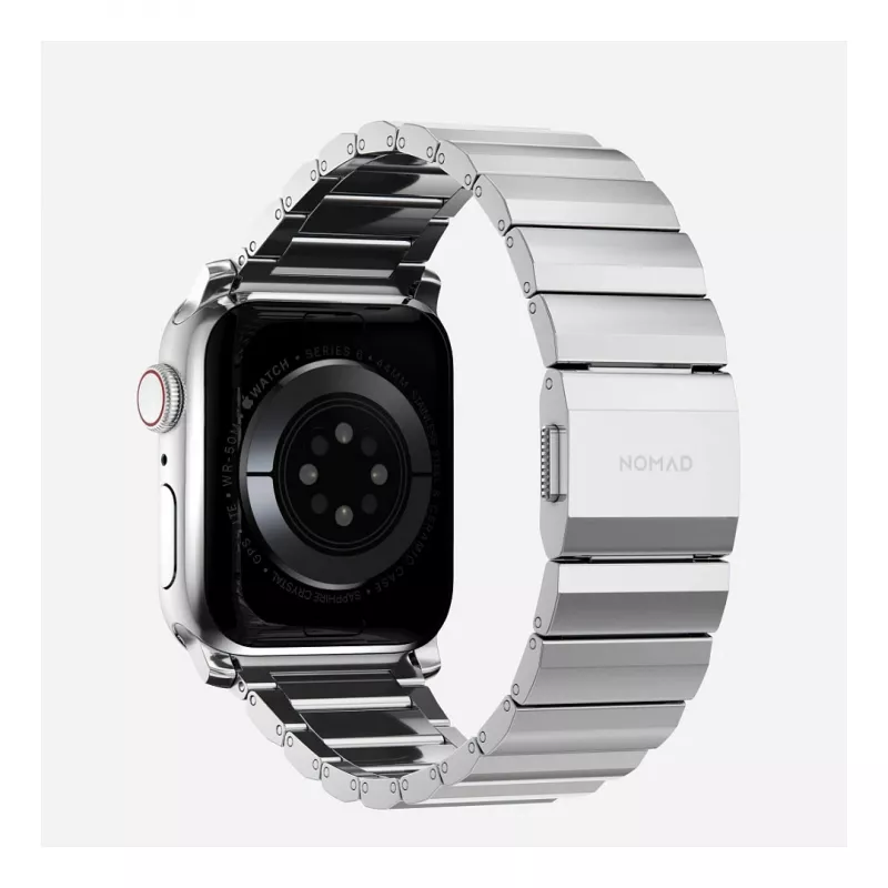 Pulseira Nomad NM1A4HSXS0 para relógio desportivo, aço inoxidável, prateada, largura 35 mm, 108,9 g